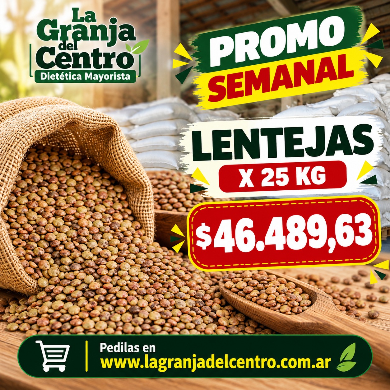Ofertas y Promociones LENTEJAS X 25 KG PROMO SEMANAL
